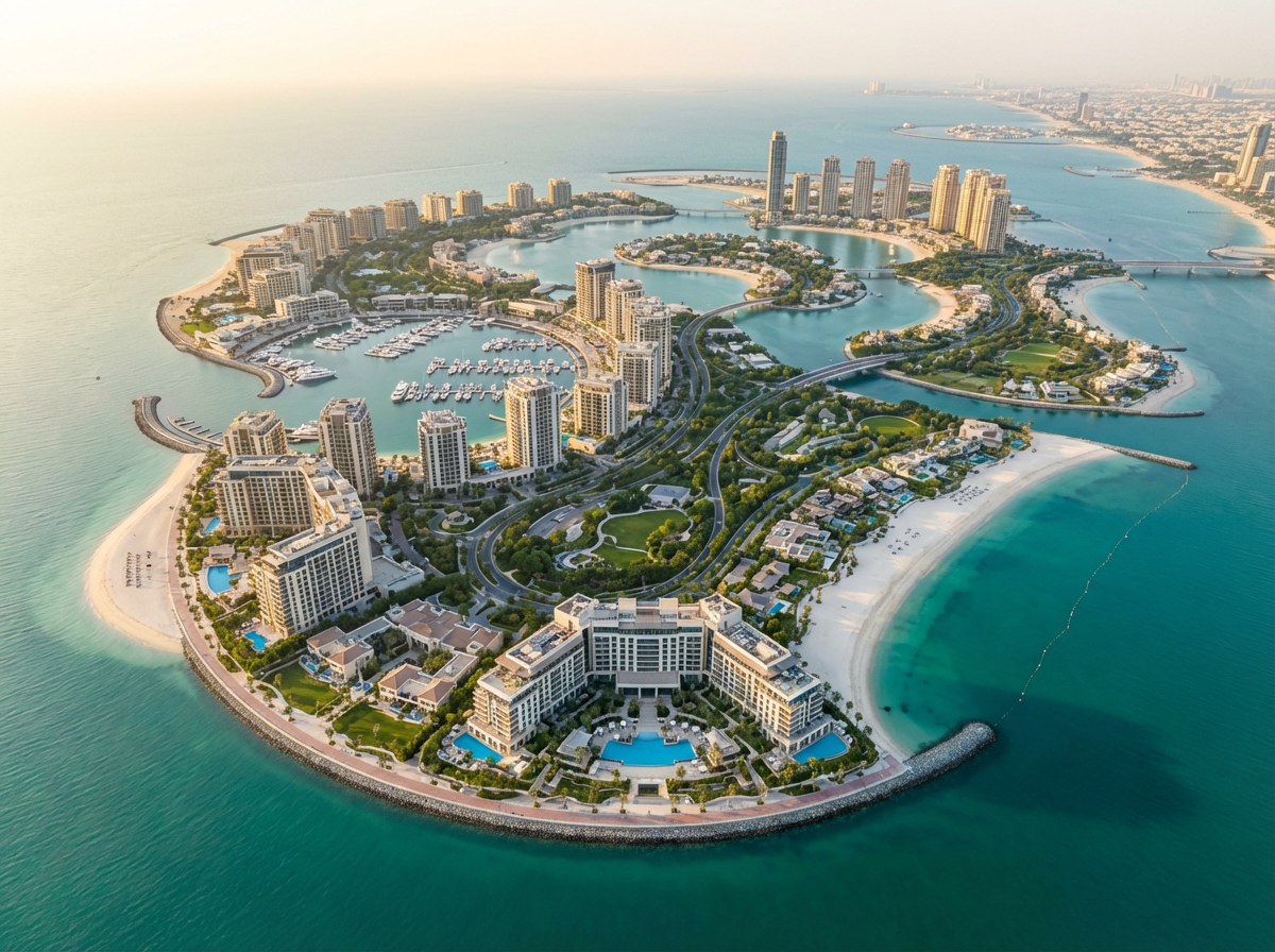 Dubai Islands from the air